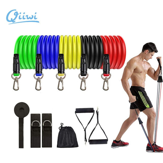 Dr.Qiiwi Elastic Resistance Bands Sets Gum Fitness Equipment Stretching Rubber Loop Band for Yoga Training Workout Exercise