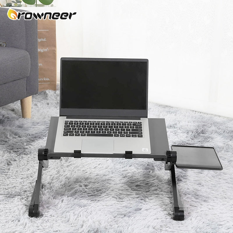 Portable Folding Computer Table Aluminum Plastic Fully Adjustable Laptop Desk 360 Degree Venting Hole Stand Side Table Furniture