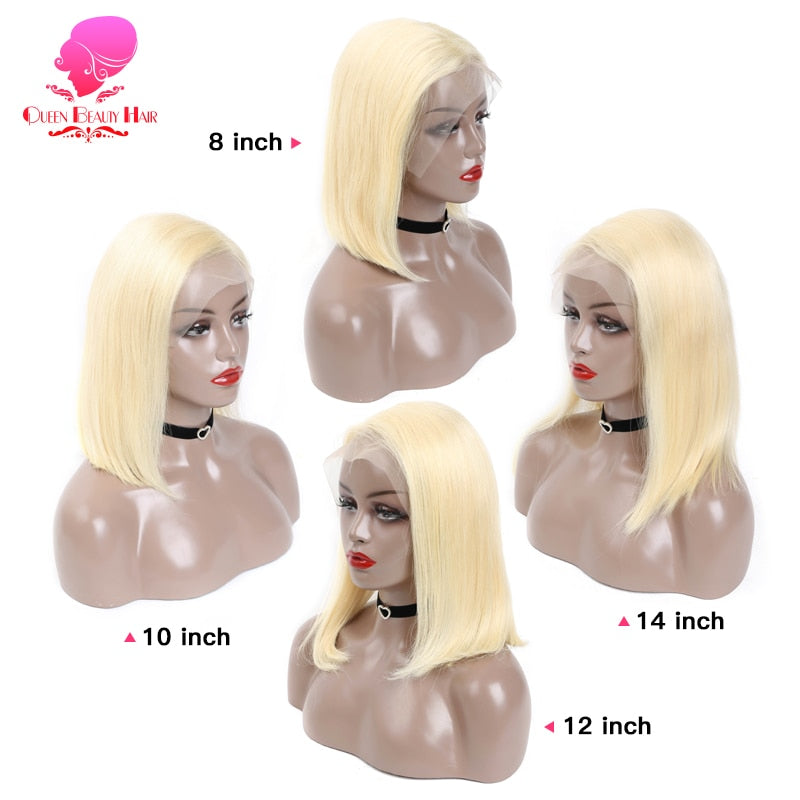 Queen 13x1 613 Blonde Brazilian Straight Human Hair Bob Wigs 6 - 16 Inch Remy Short Ombre Bob Lace Front Wigs for Black Women