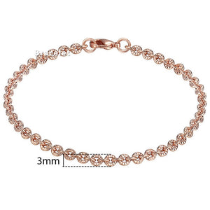 Personalized Bracelets for Women Men 585 Rose Gold Curb Snail Link Chain Woman Bracelets Hot Party Jewelry Gifts 18cm-23cm GBB1