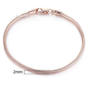 Personalized Bracelets for Women Men 585 Rose Gold Curb Snail Link Chain Woman Bracelets Hot Party Jewelry Gifts 18cm-23cm GBB1